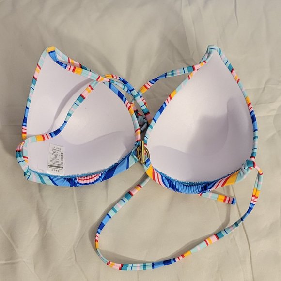 COLORFUL STRIPED BIKINI TOP - Picture 5 of 7